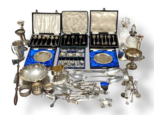 Lot 244 - A collection of silver items including...
