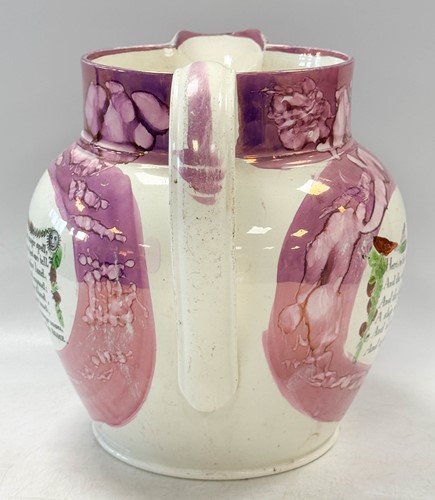 Lot 23 - A Sunderland lustre jug, the body printed with...
