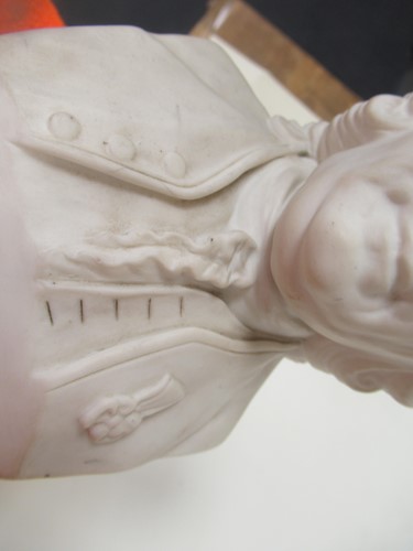 Lot 34 - A Parian bust of Carl Linnaeus, 22cm high