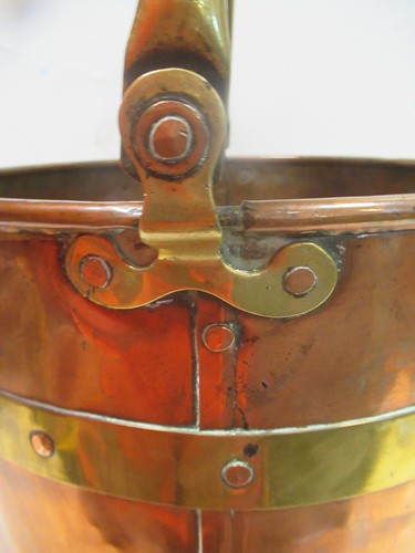 Lot 182 - A 19th century brass bound copper log bin, 37...