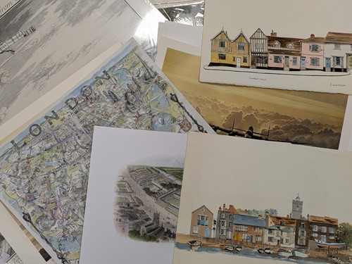 Lot 376 - A mixed group of unframed printed and original...
