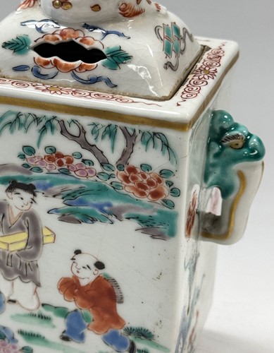 Lot 26 - A pair of Chinese censers in the famille verte palette