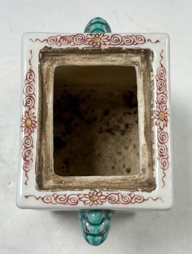 Lot 26 - A pair of Chinese censers in the famille verte palette