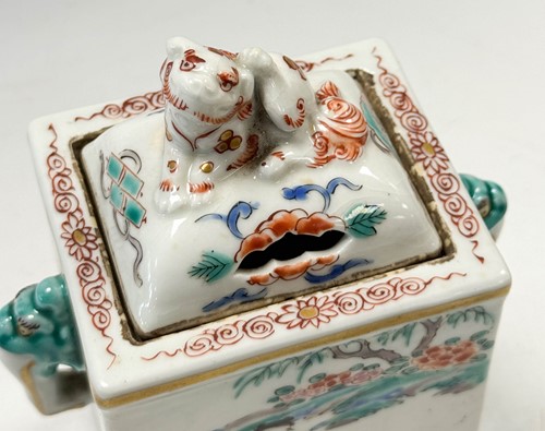 Lot 26 - A pair of Chinese censers in the famille verte palette