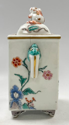 Lot 26 - A pair of Chinese censers in the famille verte palette