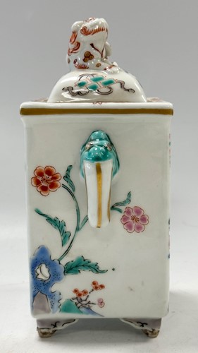 Lot 26 - A pair of Chinese censers in the famille verte palette