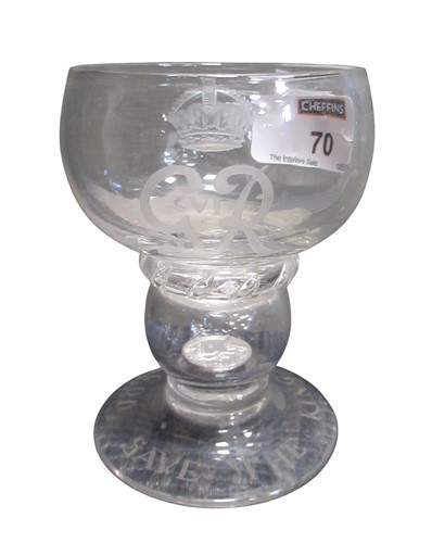 Lot 70 - A small Georgian stemmed glass, the bulbous...