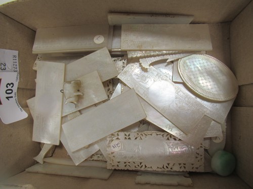 Lot 103 - Chinese mother of pearl gambling counters of...
