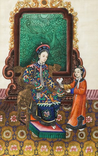 Lot 53 - A pair of Chinese paintings on pith paper, 19th century