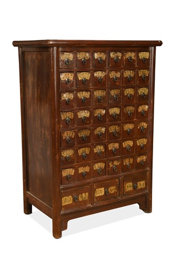 Lot 539 - A Chinese hardwood apothecary chest, 20th century