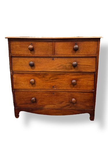 Lot 592 - A 19th century mahogany chest of drawers, two...