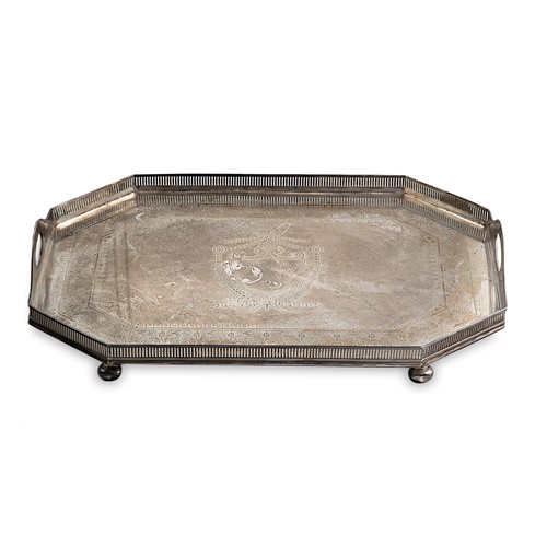 Lot 476 - A Victorian silver gallery tray