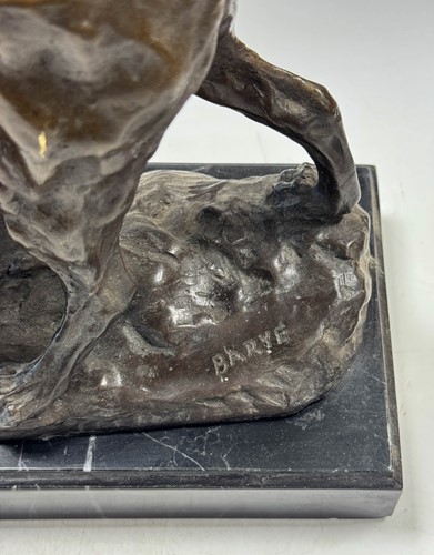 Lot 594 - After Antoine Louis Barye (1795-1875), a bronze model of a hunting dog, 20th century