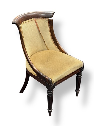 Lot 567 - A Regency rosewood bedroom chair with reeded...