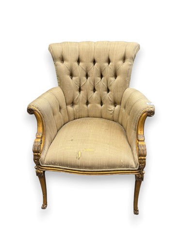 Lot 540 - A Continental style gilt framed armchair with...