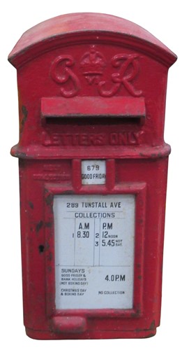 Lot 223 - An original George VI red painted post...