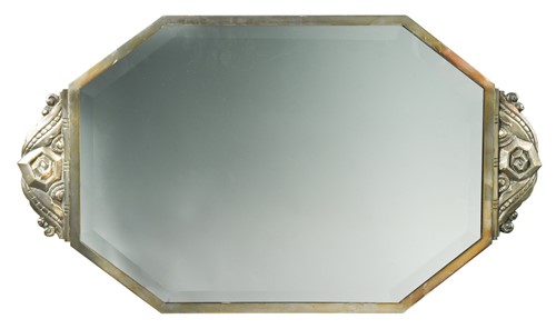 Lot 225 - An Art Deco electroplated wall mirror