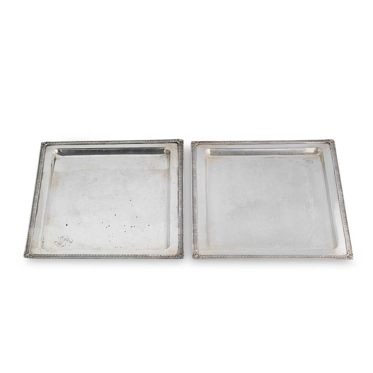 Lot 406 - A pair of (probably) Spanish metalwares trays