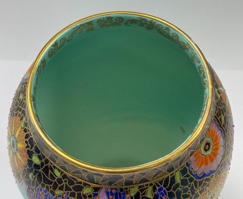 Lot 26 - A pair of Art Deco Crown Devon 'mattajade' vases
