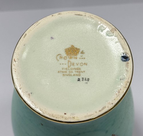 Lot 26 - A pair of Art Deco Crown Devon 'mattajade' vases