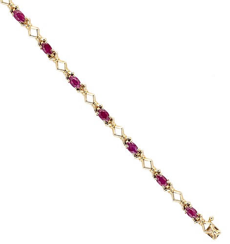 Lot 137 - A modern ruby bracelet