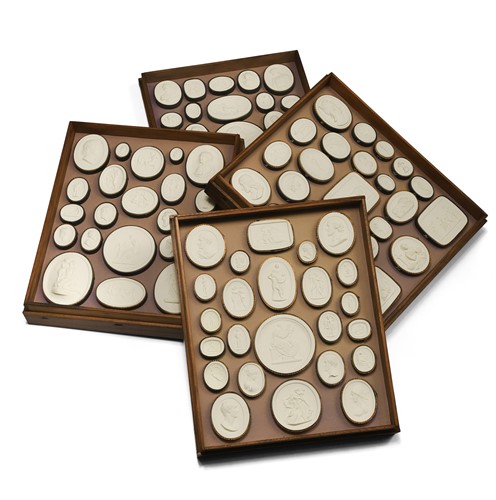 Lot 381 - A stacking set of Grand Tour style plaster intaglios, 20th century
