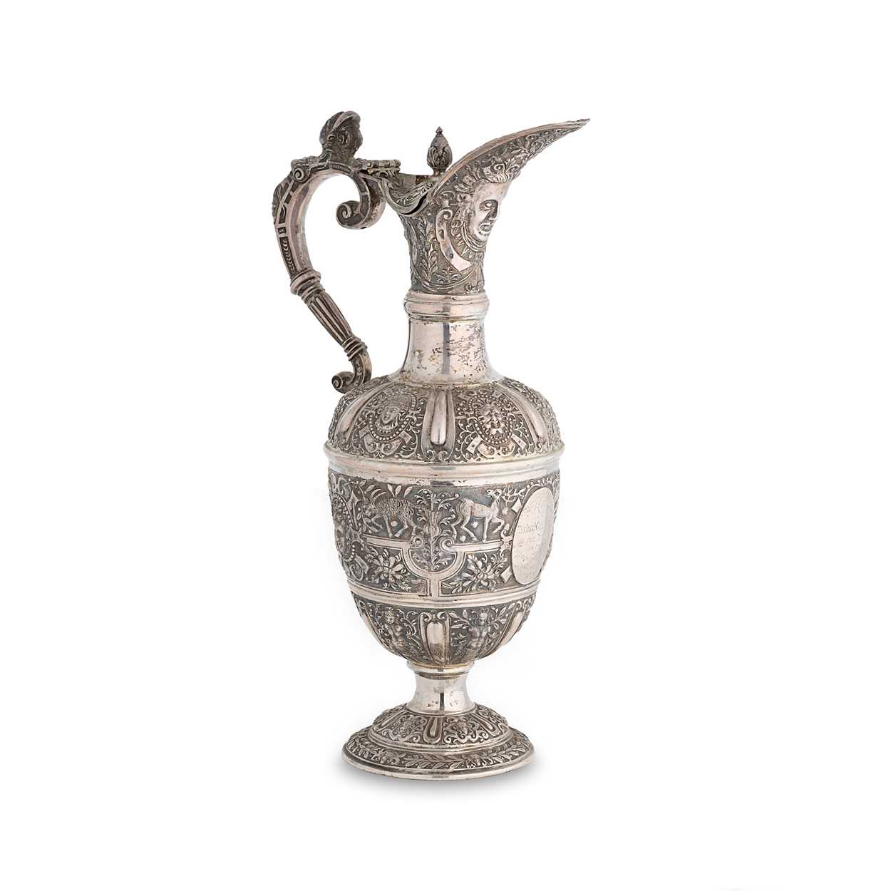 Lot 480 - A Victorian silver wine ewer