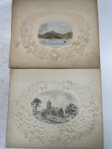 Lot 356 - Victorian raised floral card mounts