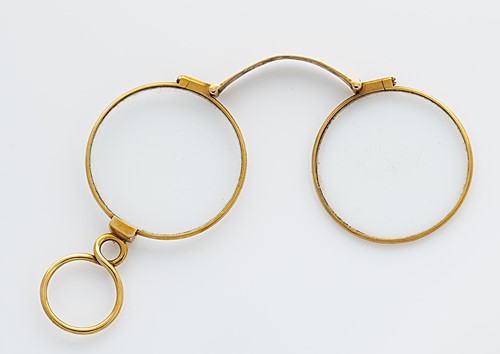 Lot 323 - A pair of 19th century 18ct gold lorgnettes