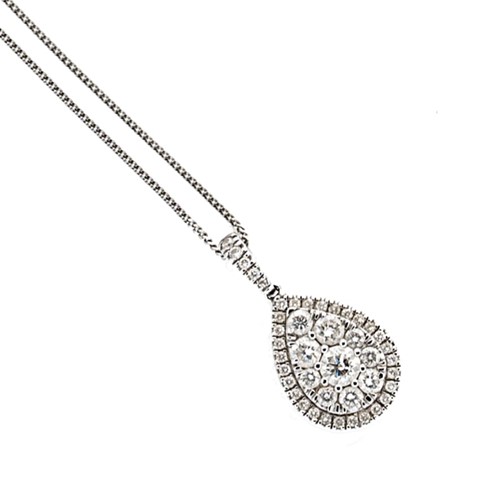 Lot 98 - A platinum diamond set pendant