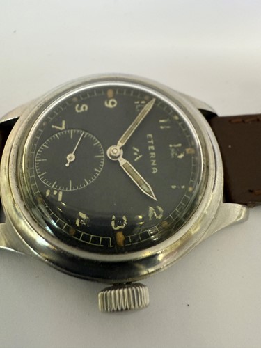 Lot 234 - Eterna - A rare steel 'WWW Dirty Dozen' military issue wristwatch