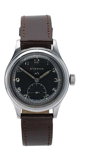 Lot 234 - Eterna - A rare steel 'WWW Dirty Dozen' military issue wristwatch