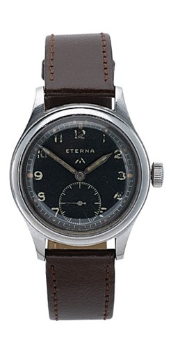 Lot 234 - Eterna - A rare steel 'WWW Dirty Dozen' military issue wristwatch