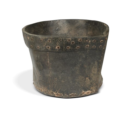 Lot 257 - An English leather ale vessel, 18th century