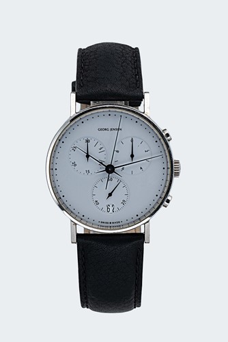 Lot 245 - Georg Jensen - A steel 'Koppel' chronograph wristwatch