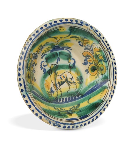 Lot 265 - A tin glazed earthenware bowl, 19th century