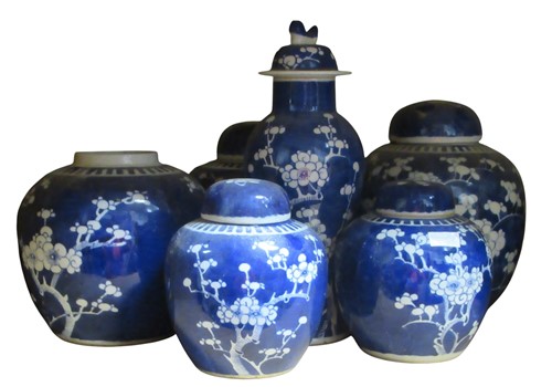 Lot 212 - A group of Chinese blue and white ginger jars...