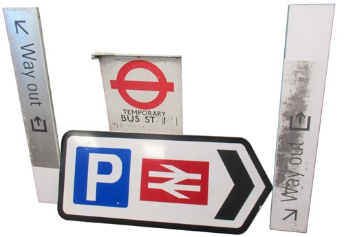 Lot 241 - Four street signs to include two train station...