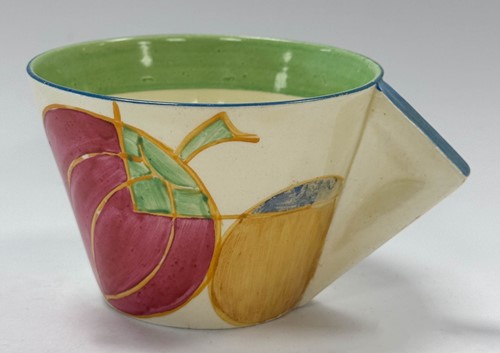 Lot 28 - Clarice Cliff Bizarre, a pair of 'Pastel Melon' conical cups and saucers