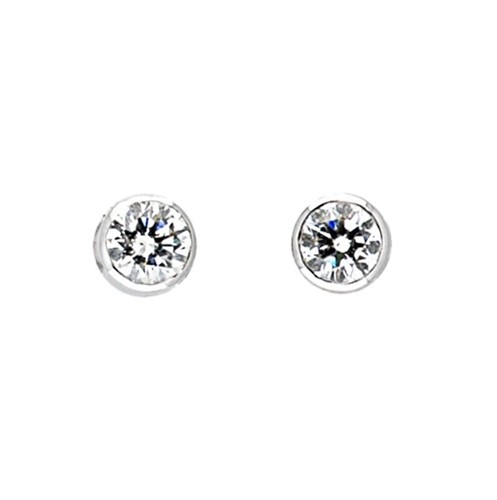 Lot 108 - A pair of 18ct gold single stone diamond ear studs