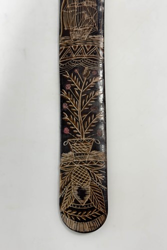 Lot 429 - A carved baleen whalebone corset stay busk, 19th century