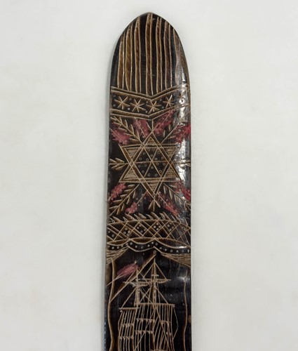 Lot 429 - A carved baleen whalebone corset stay busk, 19th century