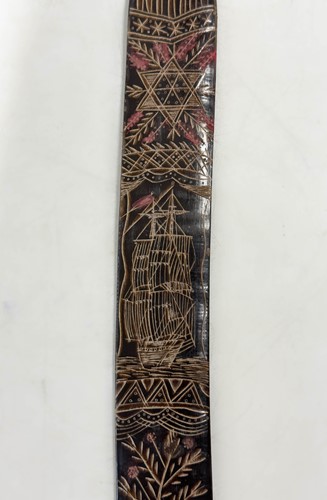 Lot 429 - A carved baleen whalebone corset stay busk, 19th century