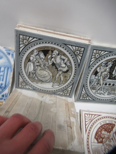 Lot 121 - Twelve Mintons tiles, printed with...