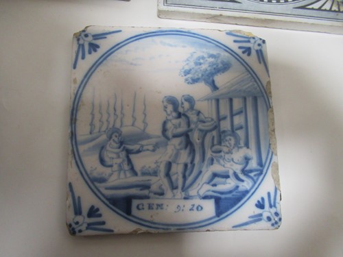 Lot 121 - Twelve Mintons tiles, printed with...