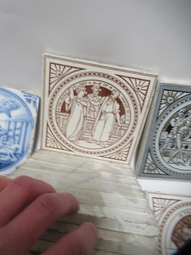 Lot 121 - Twelve Mintons tiles, printed with...