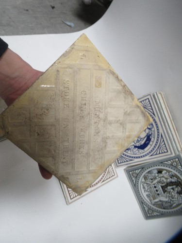 Lot 121 - Twelve Mintons tiles, printed with...