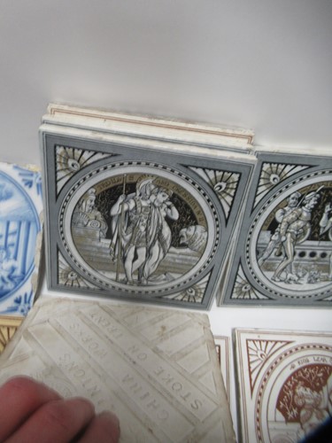 Lot 121 - Twelve Mintons tiles, printed with...