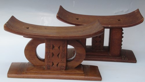 Lot 223 - Two African wooden headrests