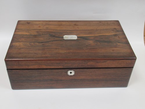 Lot 189 - A 19th century rosewood writing box